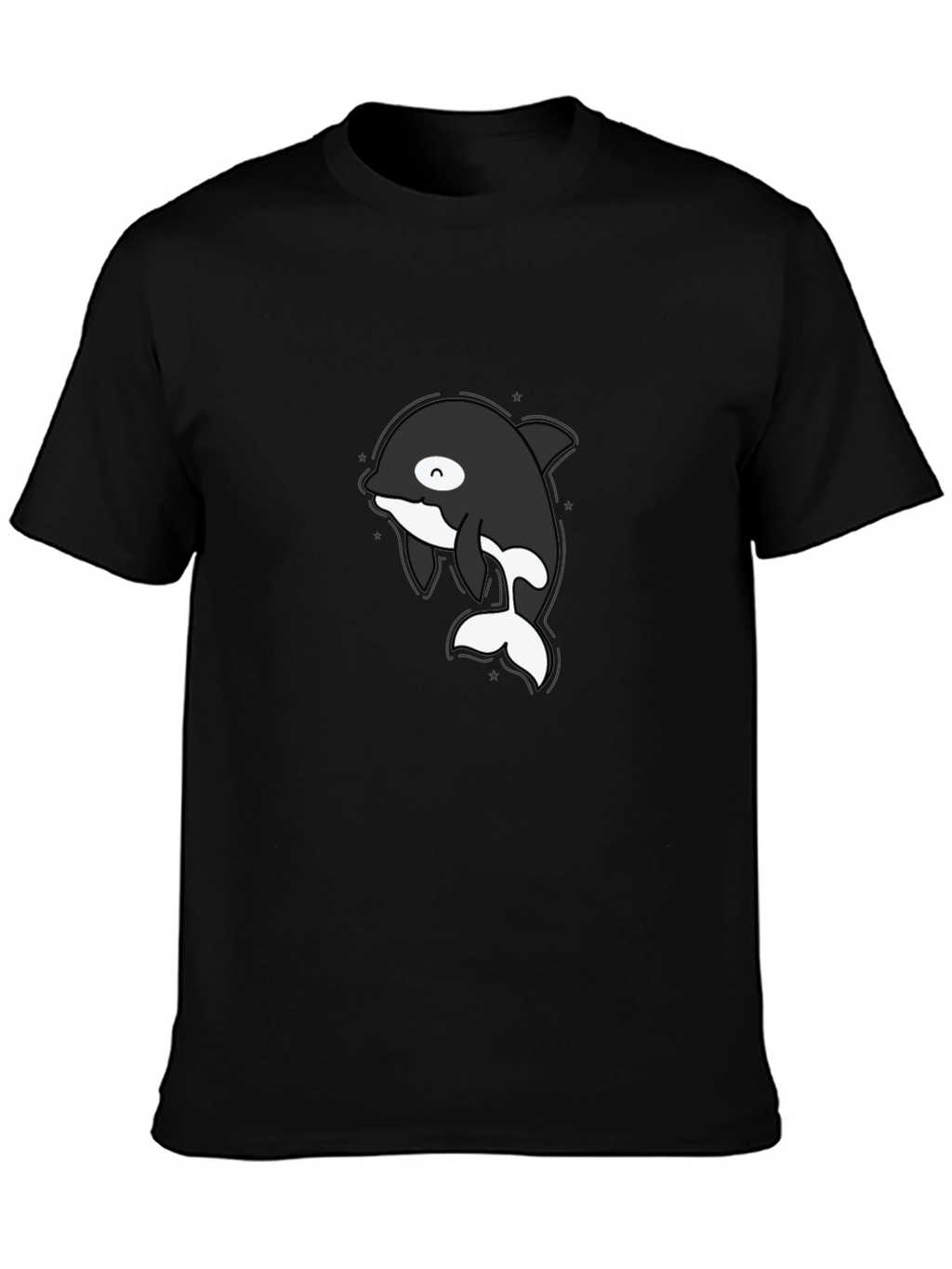 Cute Orca T-Shirt - Black Cotton Tee