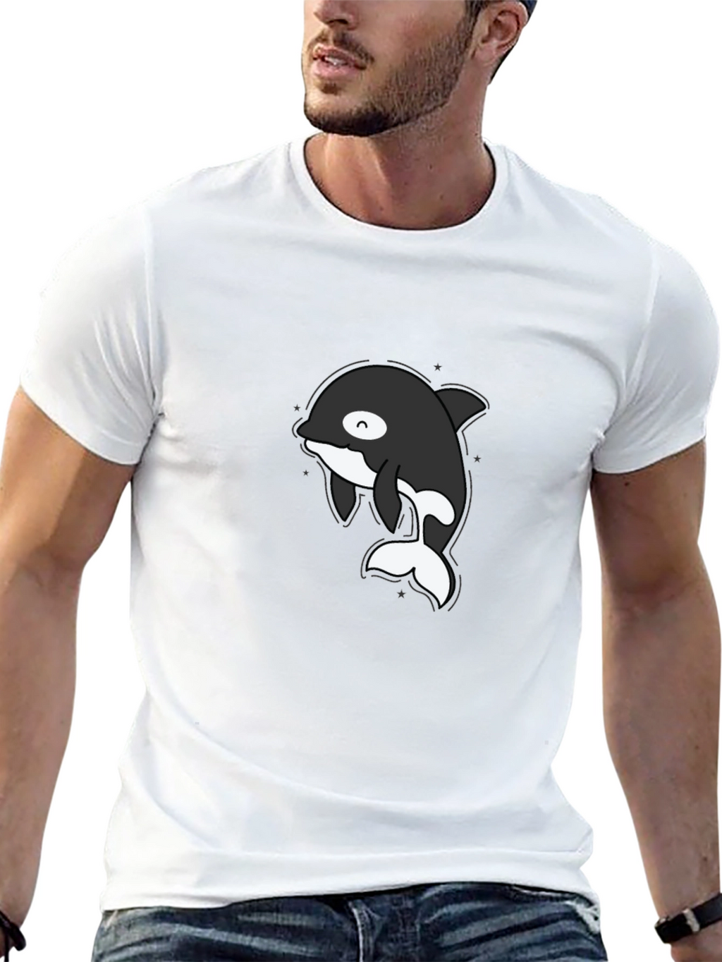Cute Orca T-Shirt - Black Cotton Tee