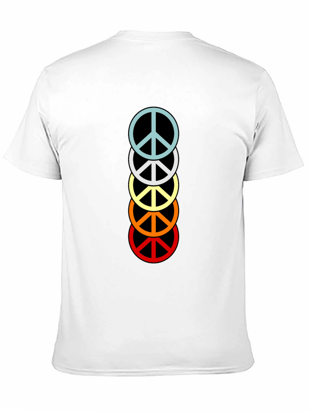 Retro Peace Sign Stacked T-Shirt - Black