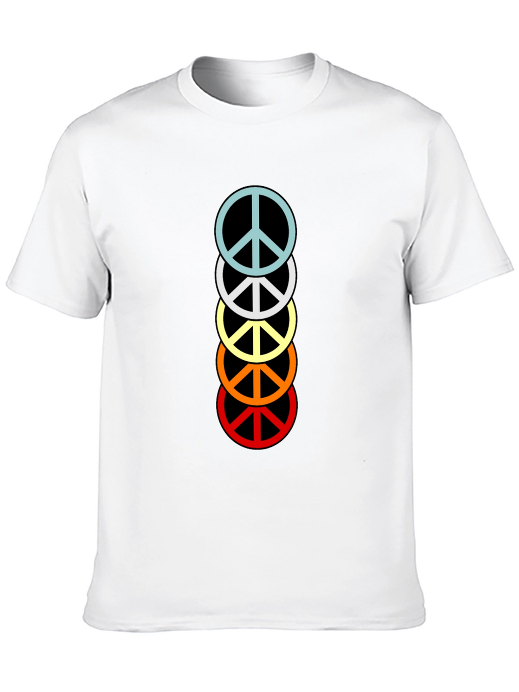 Retro Peace Sign Stacked T-Shirt - Black
