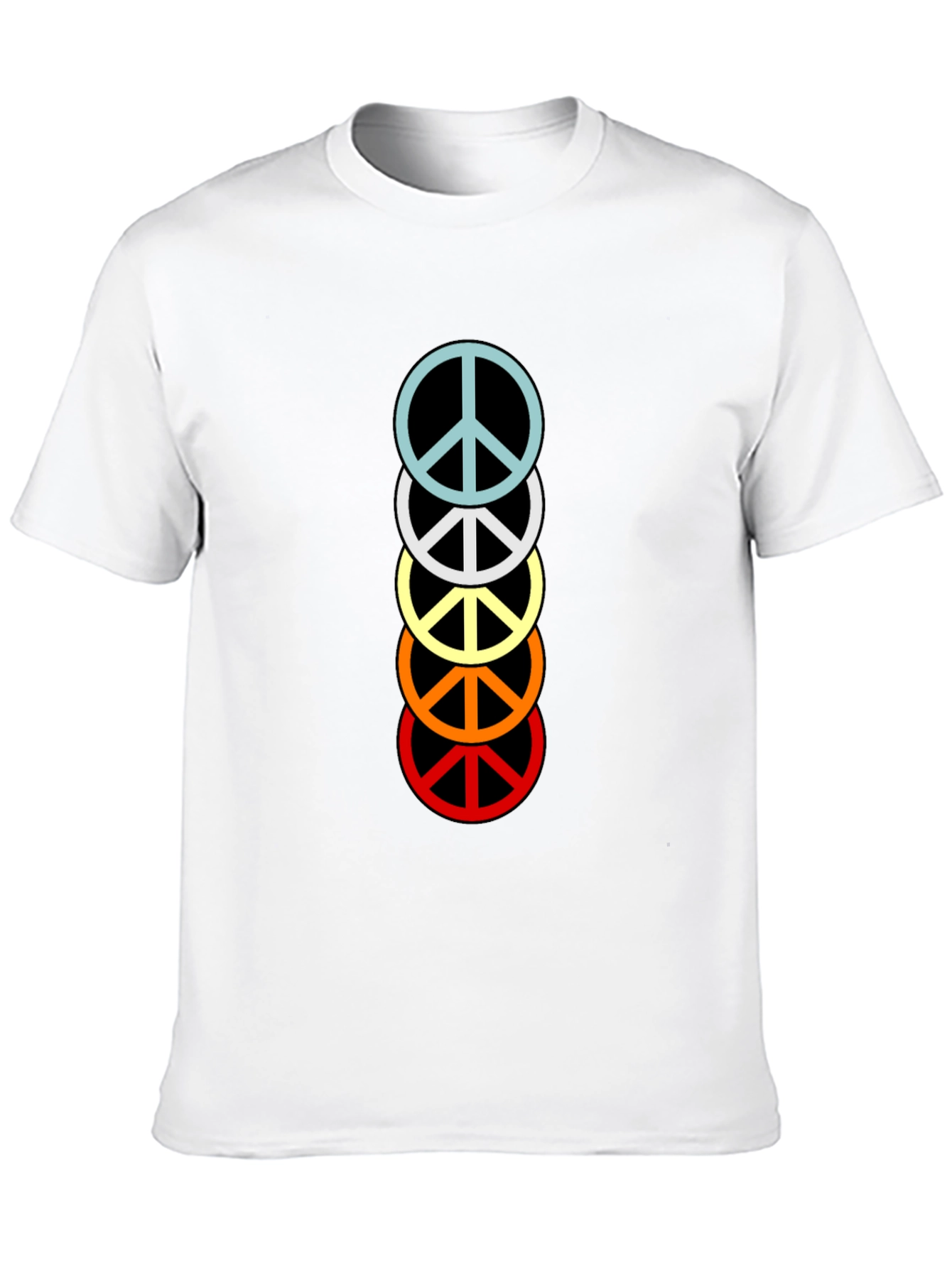 Retro Peace Sign Stacked T-Shirt - Black