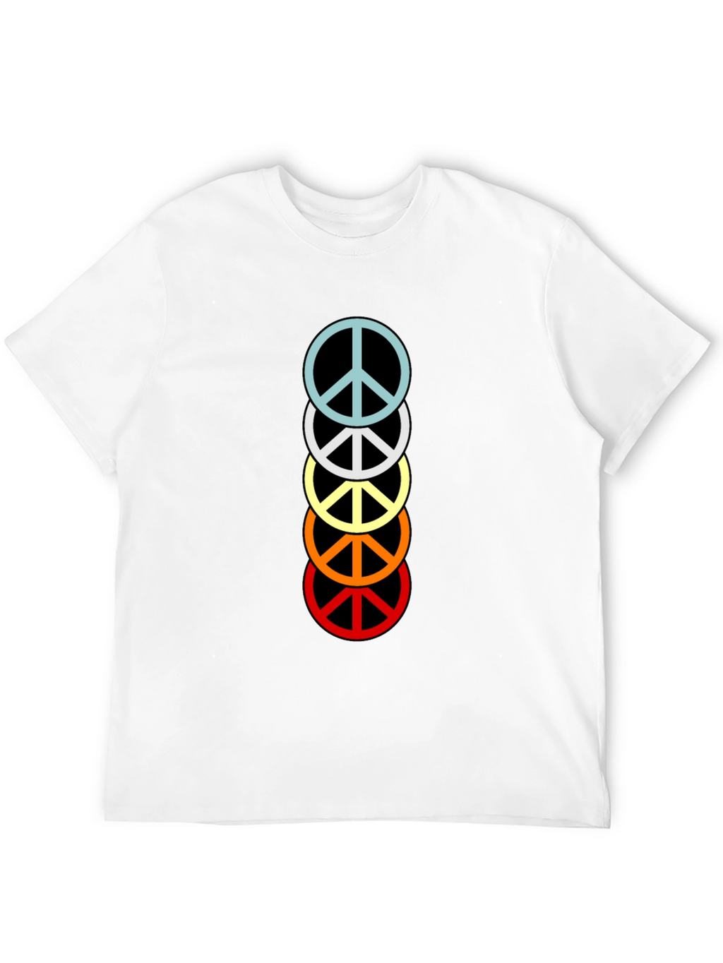 Retro Peace Sign Stacked T-Shirt - Black