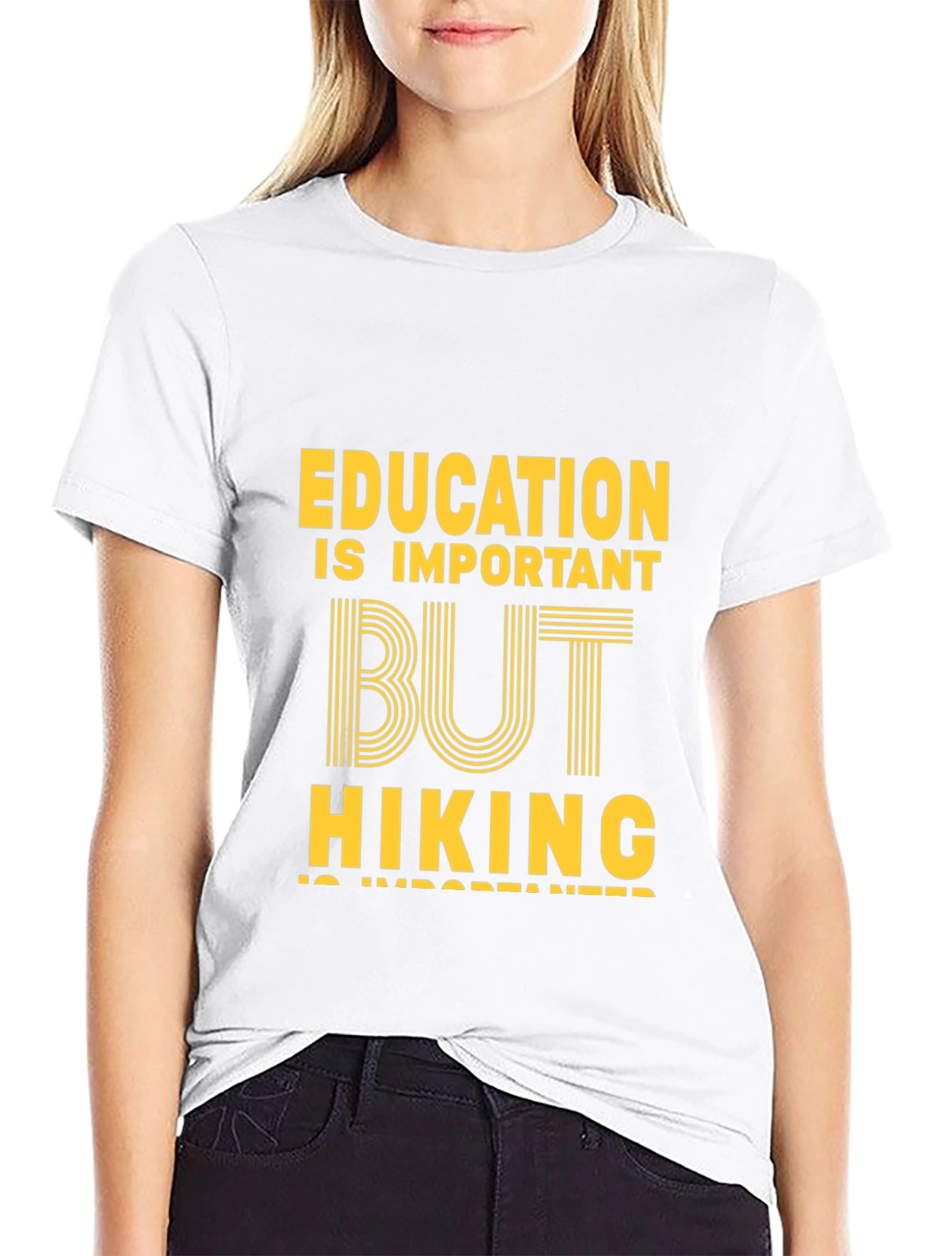 Education vs Hiking Graphic Tee