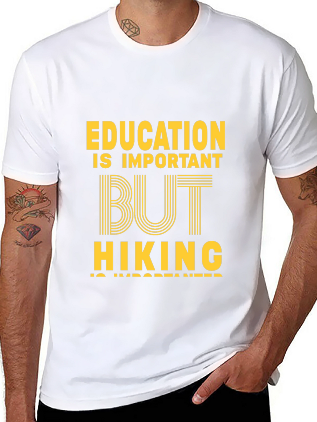 Education vs Hiking Graphic Tee