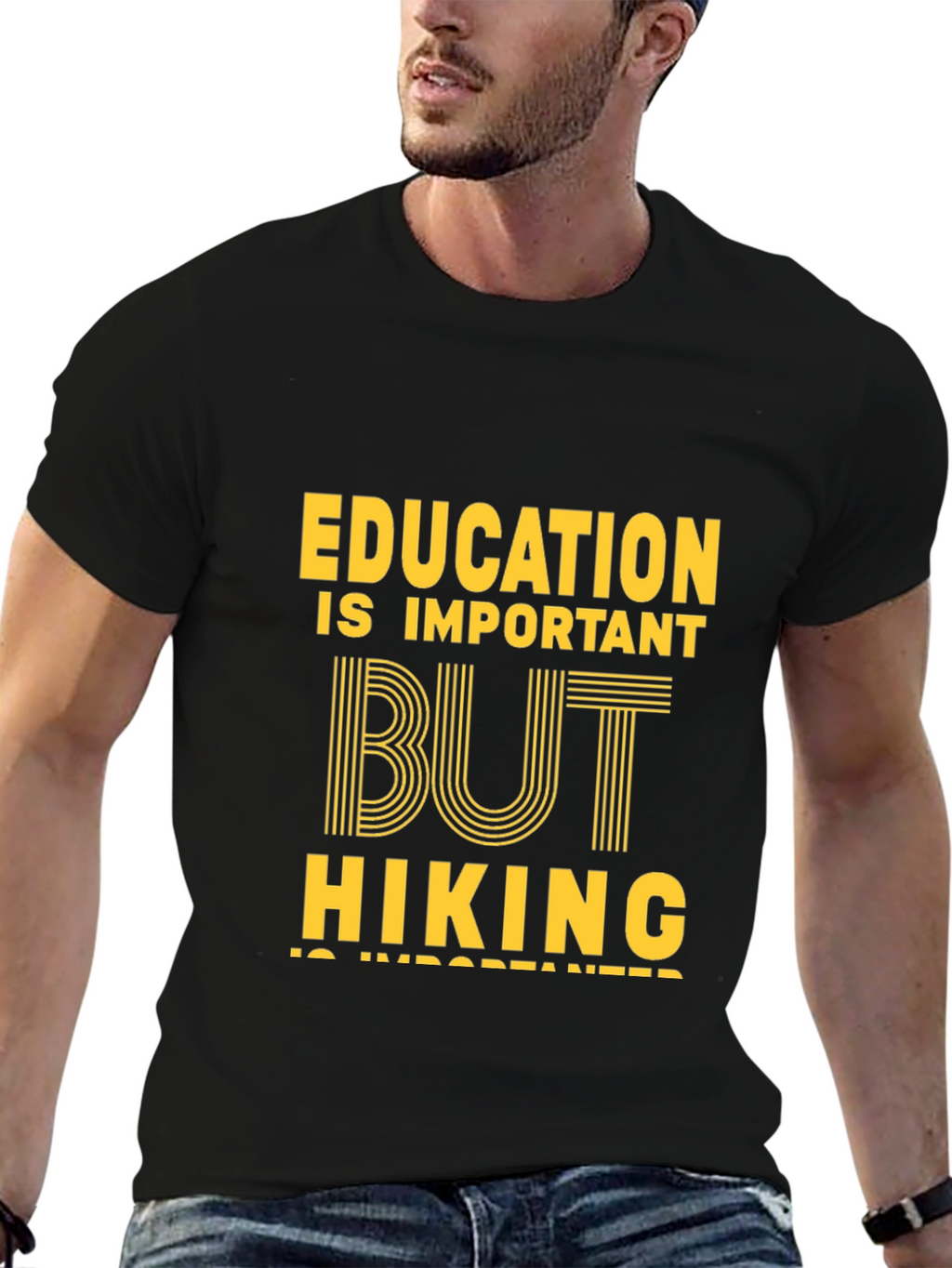 Education vs Hiking Graphic Tee