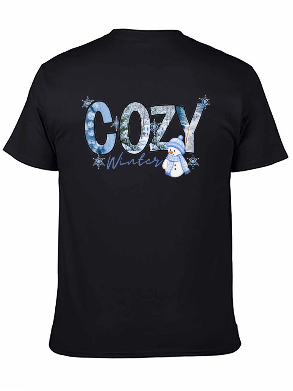 Cozy Winter Black T-Shirt