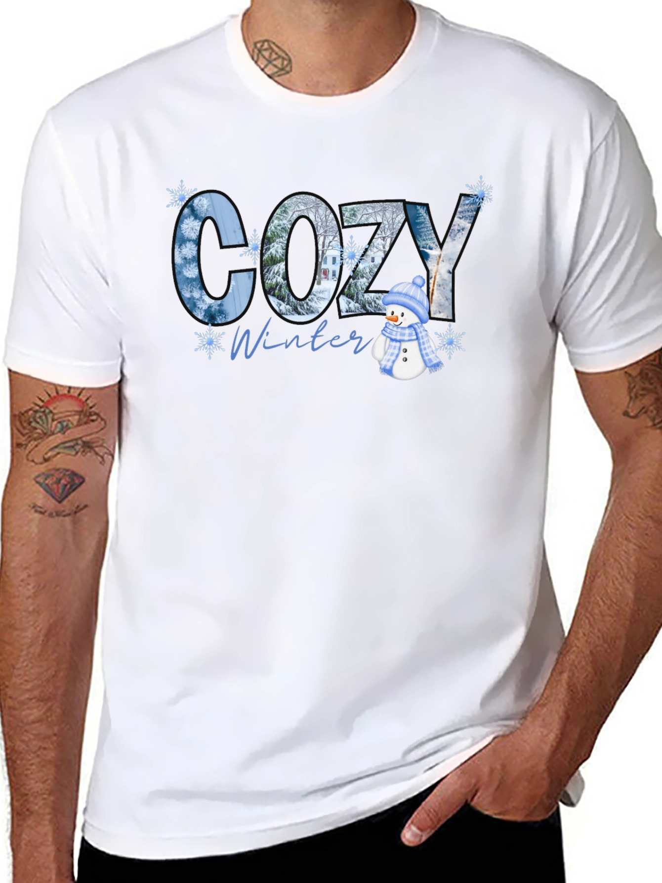 Cozy Winter Black T-Shirt