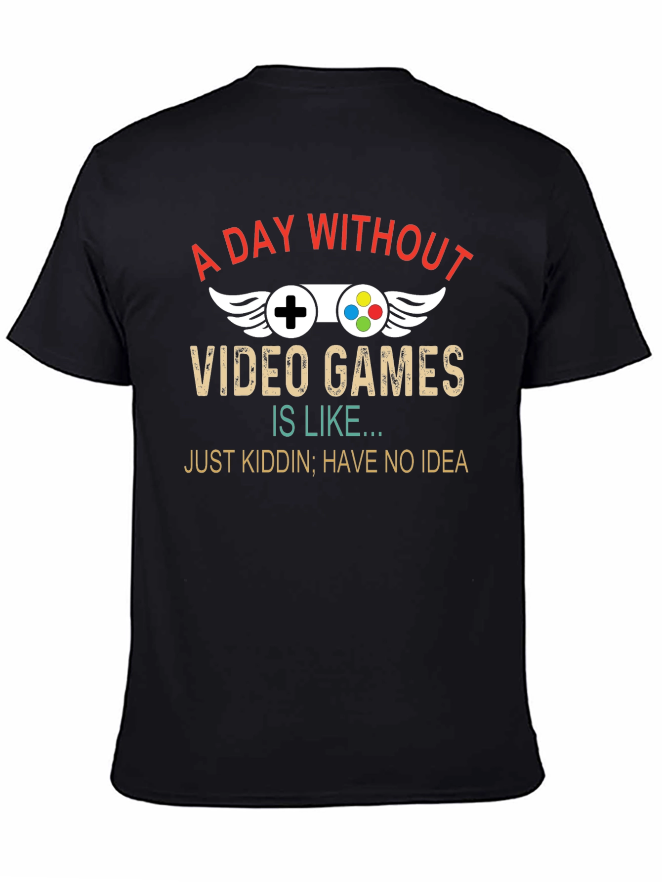 A Day Without Video Games Mens Black T-Shirt