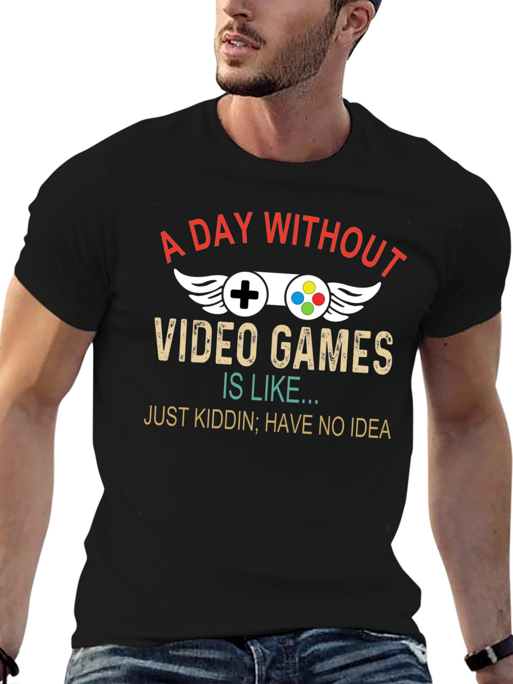 A Day Without Video Games Mens Black T-Shirt