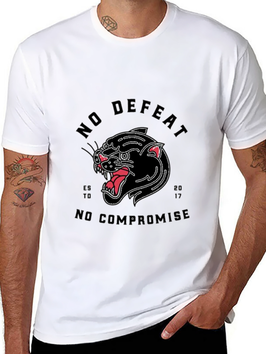 No Defeat Black Panther Graphic Tee