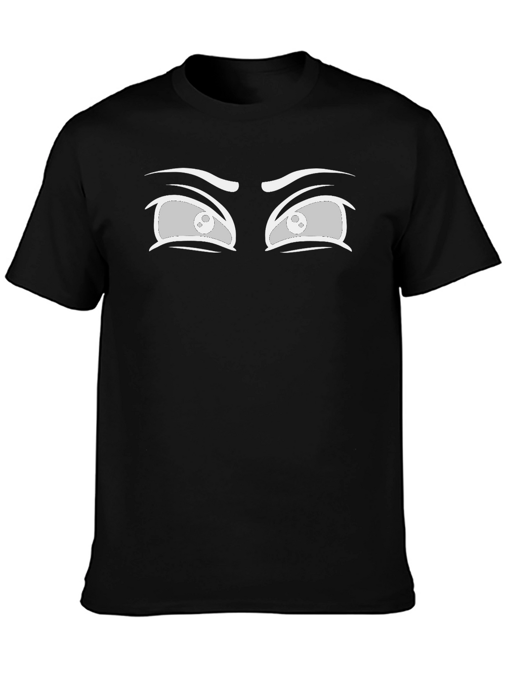 Funny Anime Eyes Graphic Tee - Unisex Black T-Shirt