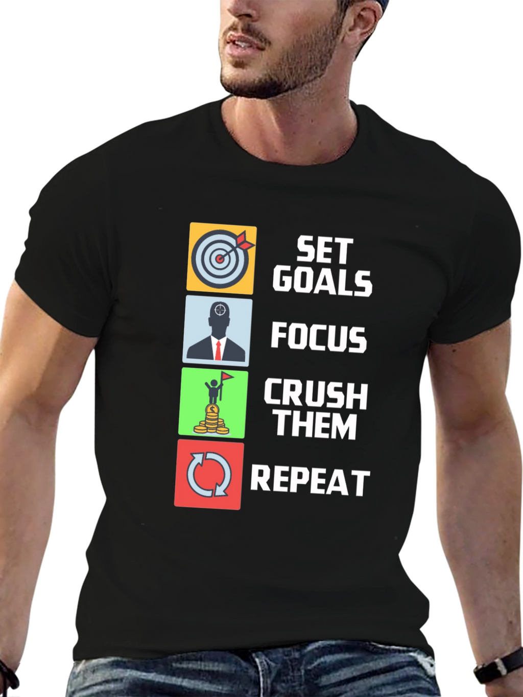 Set Goals Graphic Tee - Focus Crush Repeat