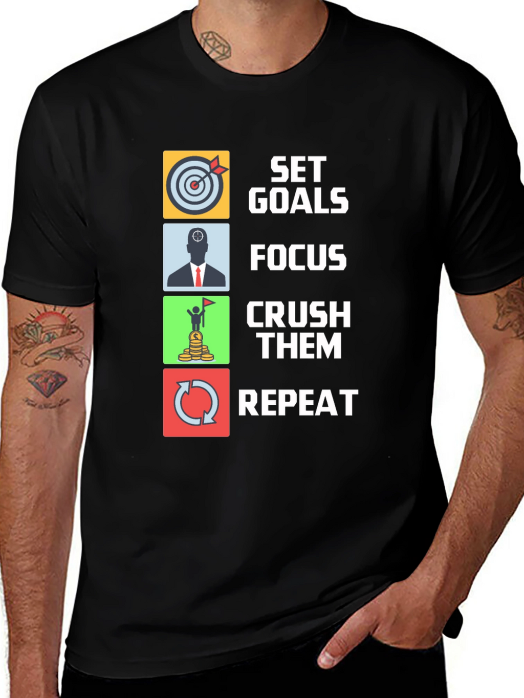 Set Goals Graphic Tee - Focus Crush Repeat
