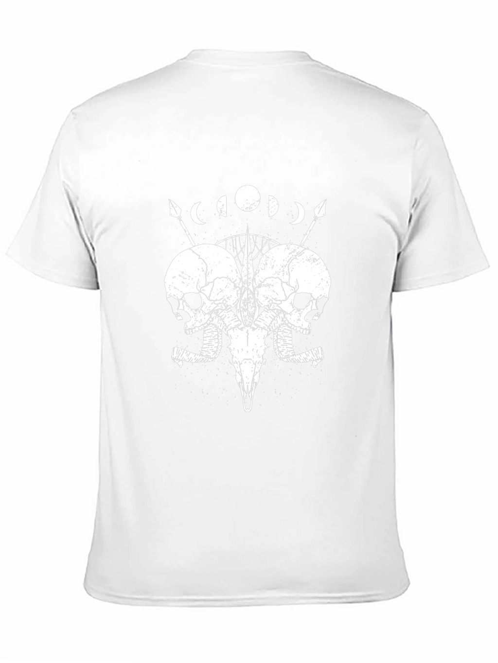 Skull & Moon Phases Graphic Tee - Black