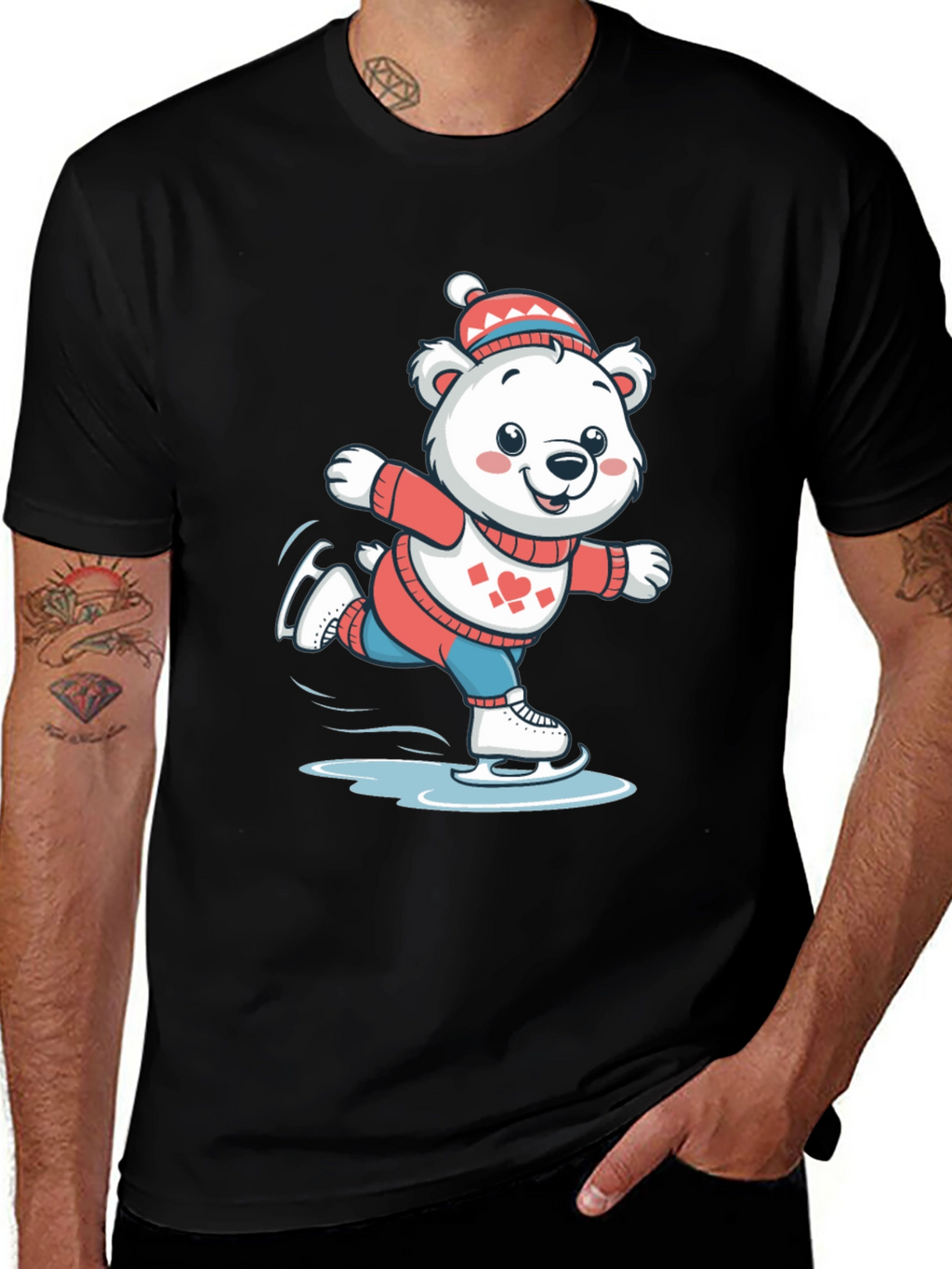 Ice Skating Bear T-Shirt