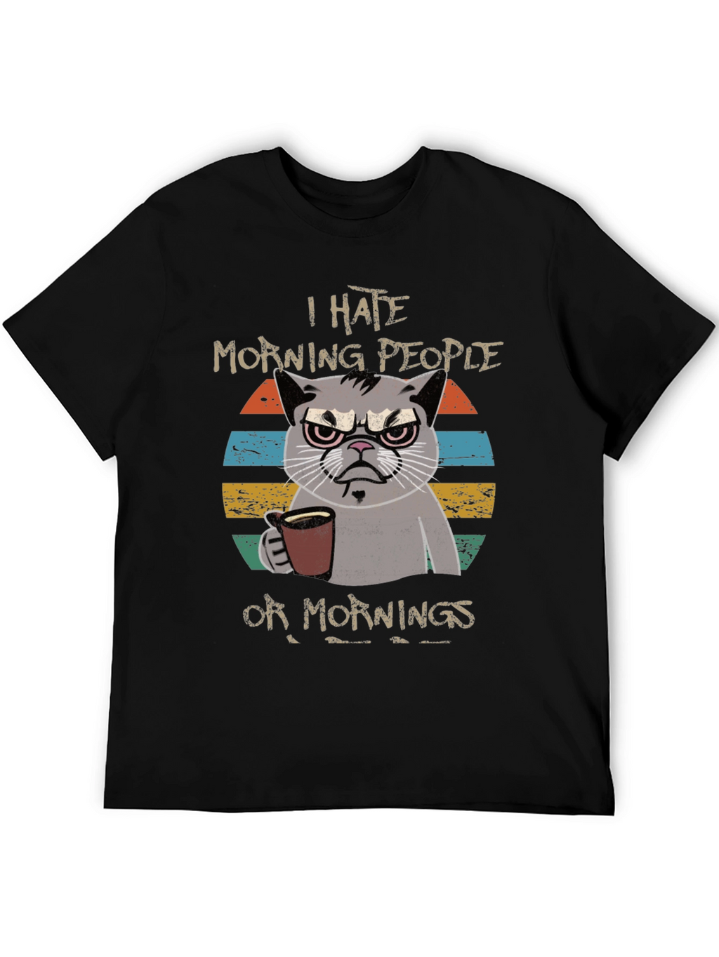 Grumpy Cat I Hate Morning People Graphic T-Shirt