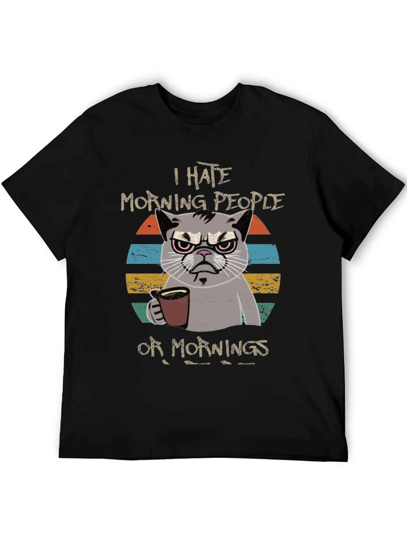 Grumpy Cat I Hate Morning People Graphic T-Shirt