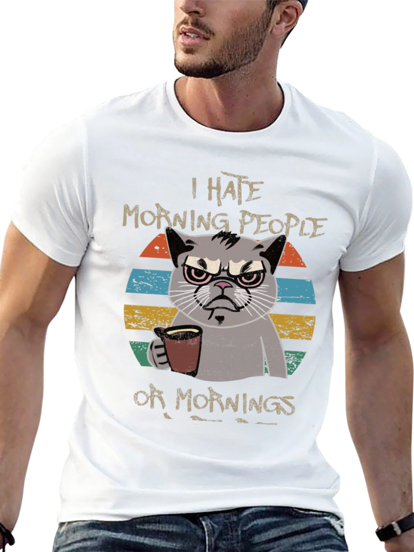 Grumpy Cat I Hate Morning People Graphic T-Shirt