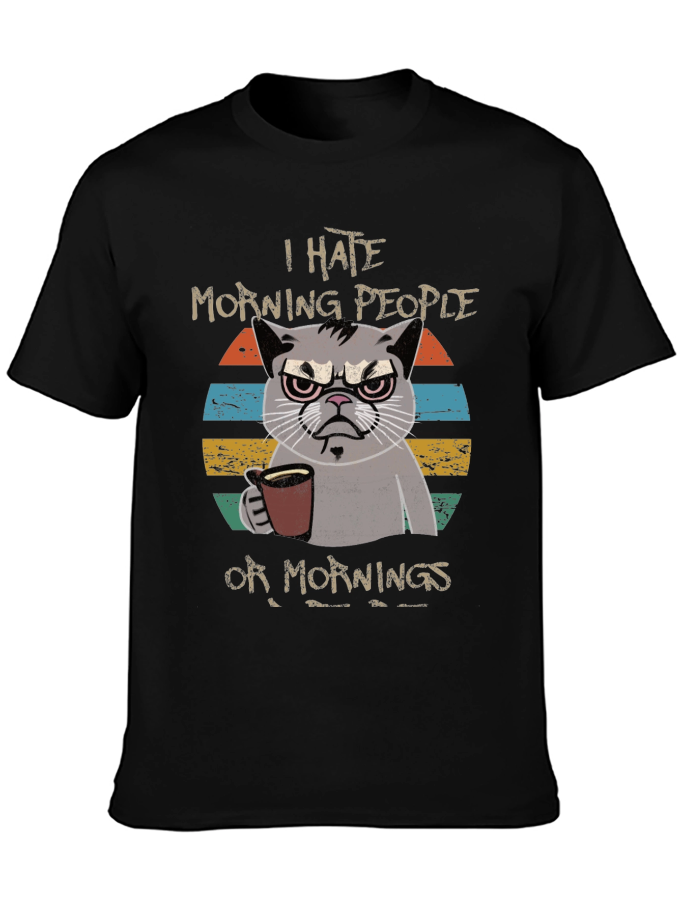 Grumpy Cat I Hate Morning People Graphic T-Shirt