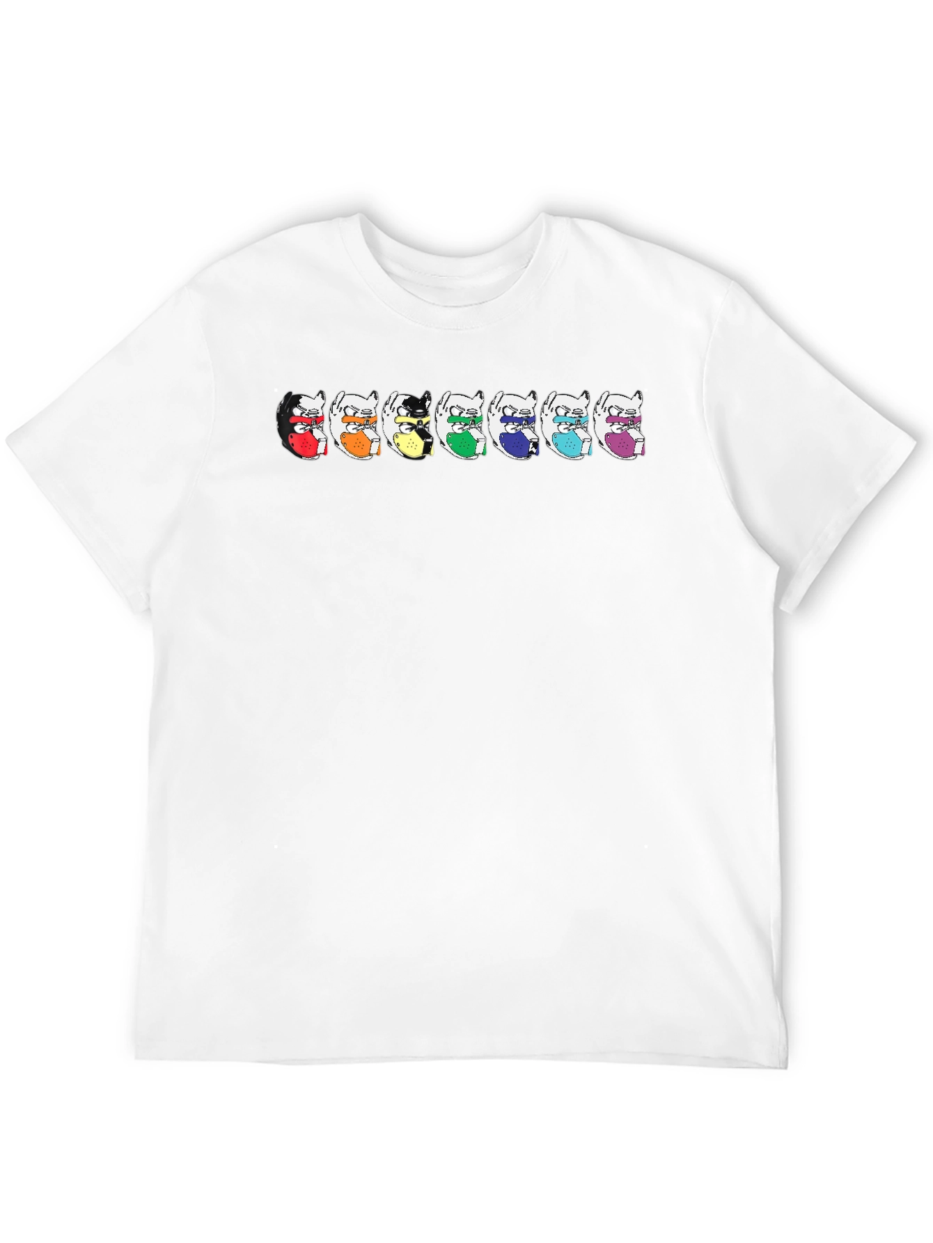 Rainbow Ninja Chinchilla T-Shirt - Black
