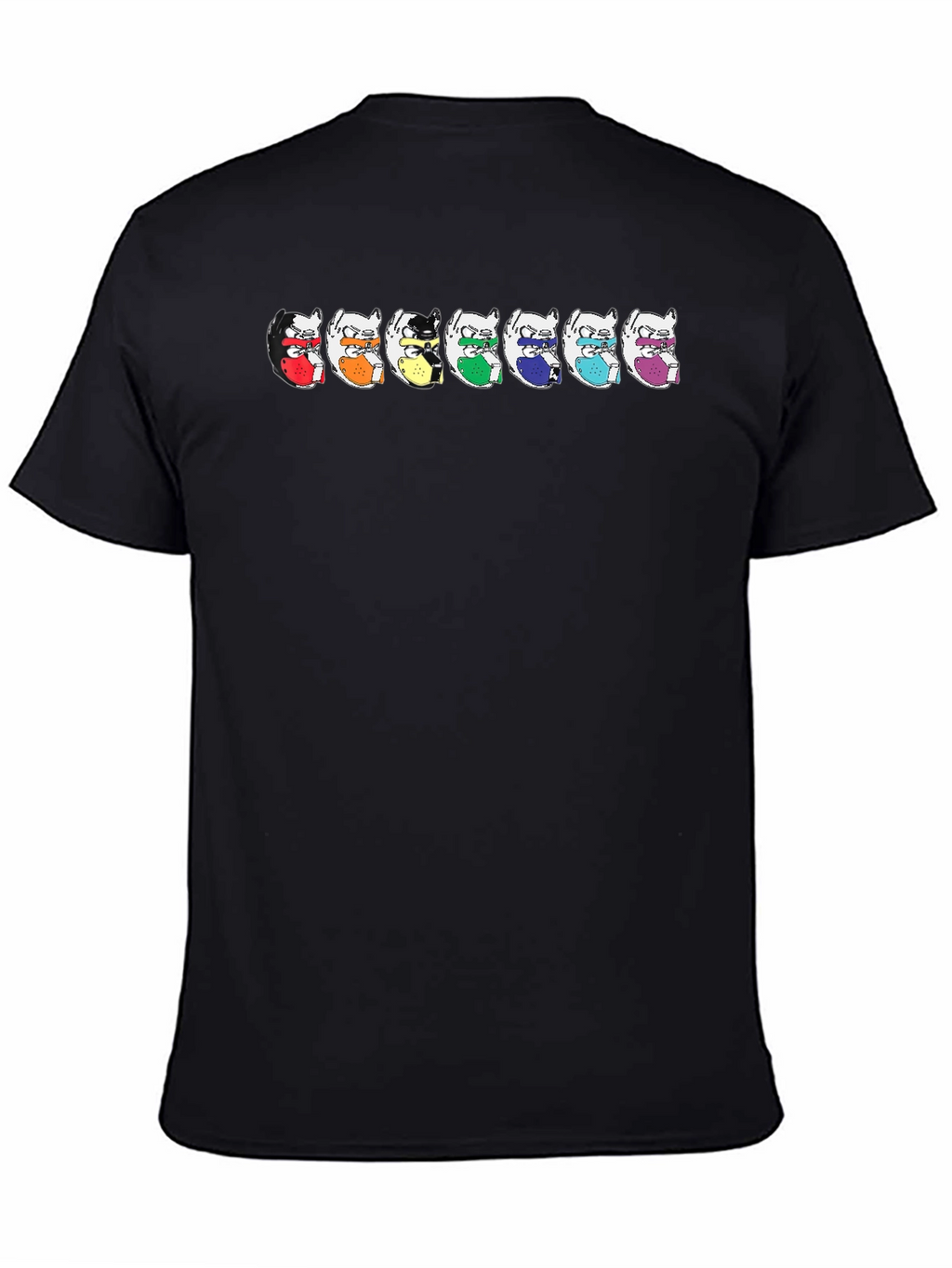 Rainbow Ninja Chinchilla T-Shirt - Black