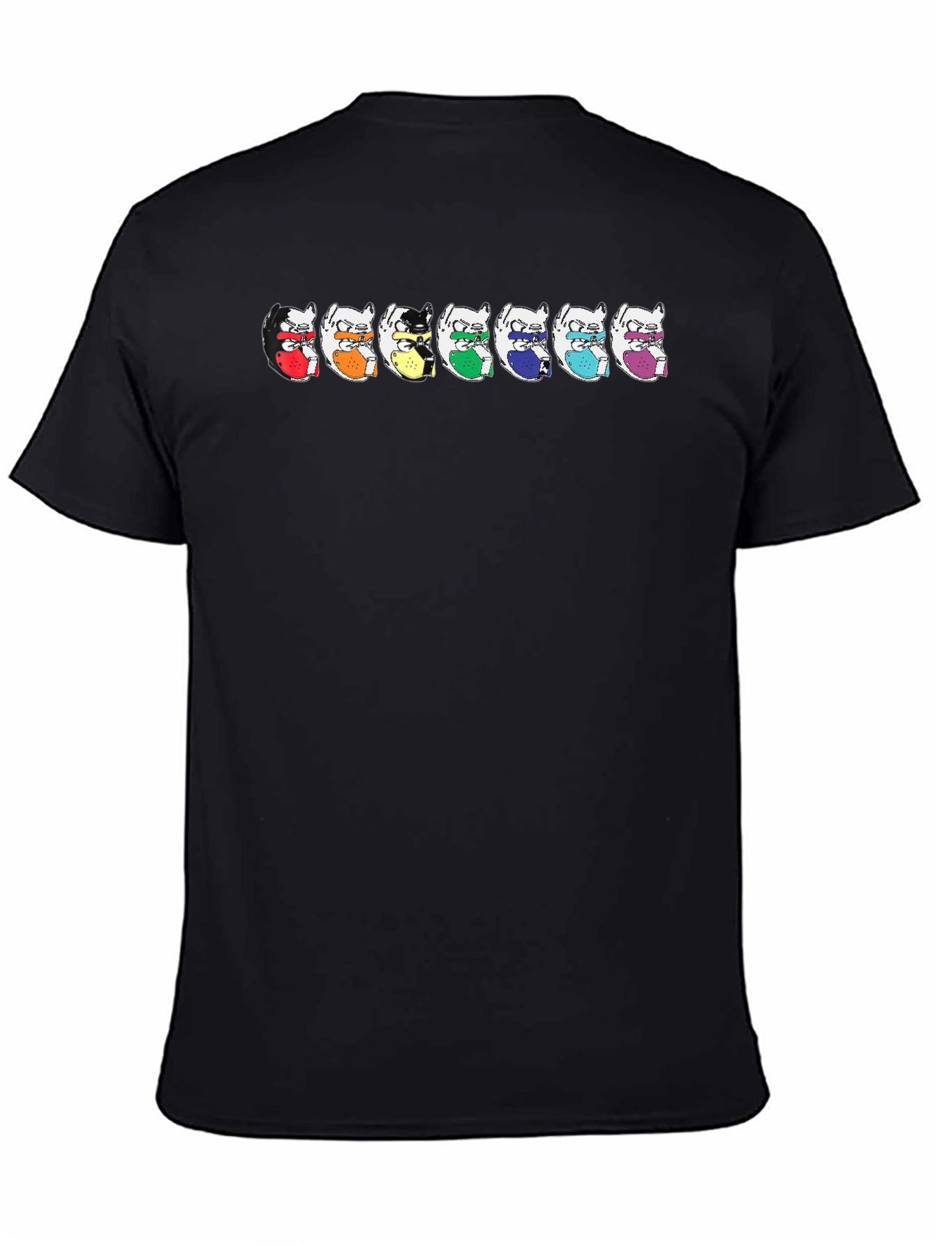 Rainbow Ninja Chinchilla T-Shirt - Black