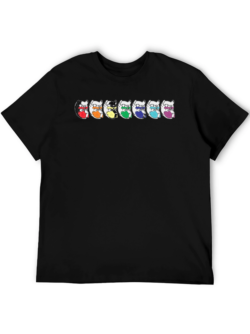 Rainbow Ninja Chinchilla T-Shirt - Black