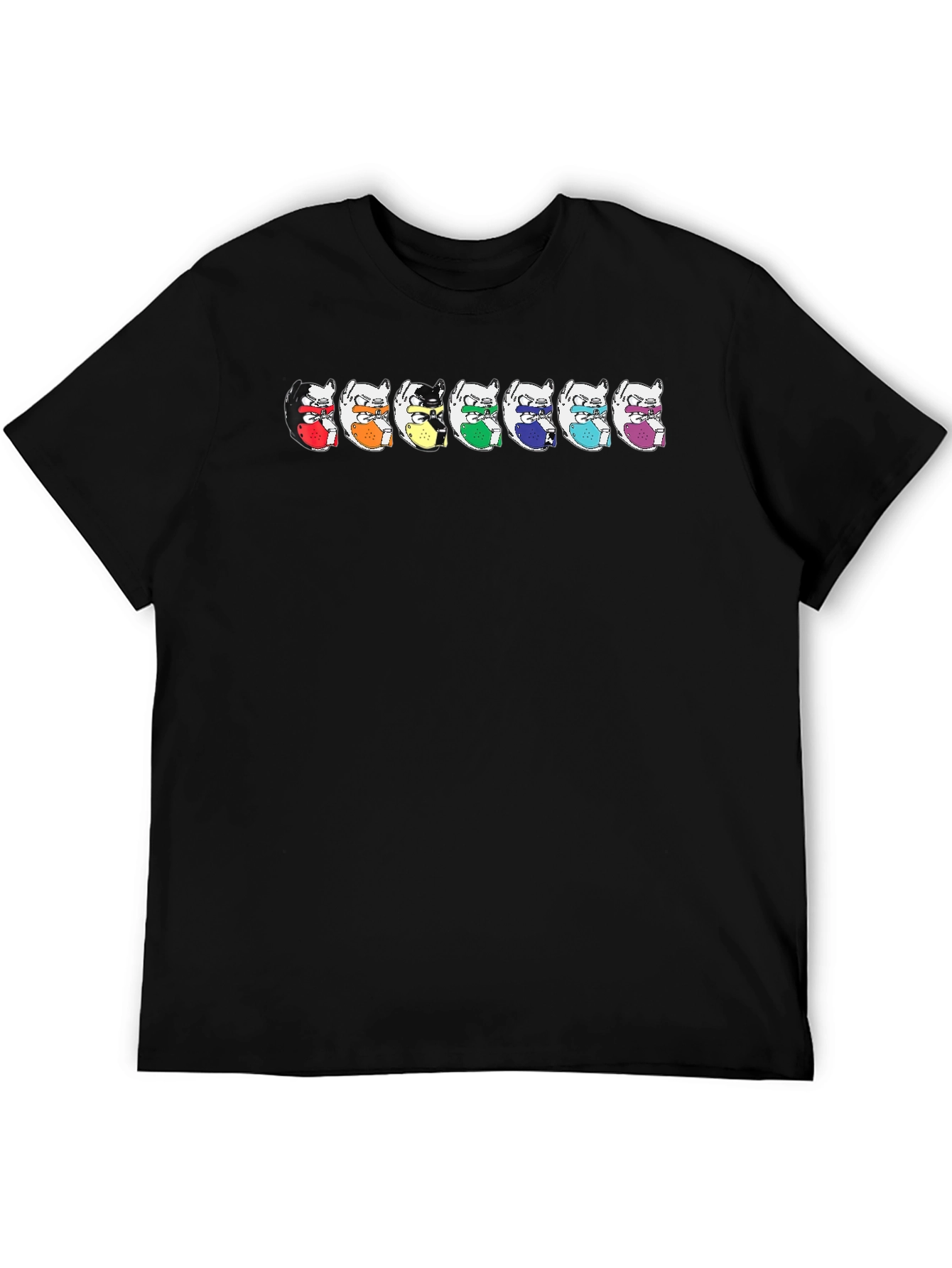 Rainbow Ninja Chinchilla T-Shirt - Black