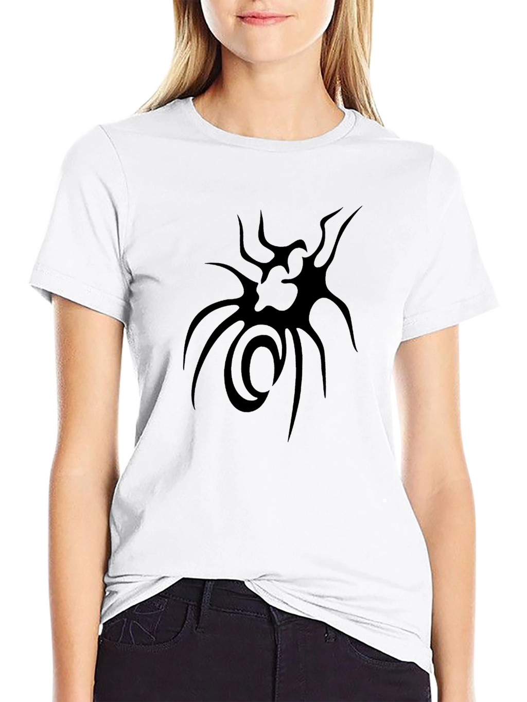 Black Graphic Tee - Abstract Design