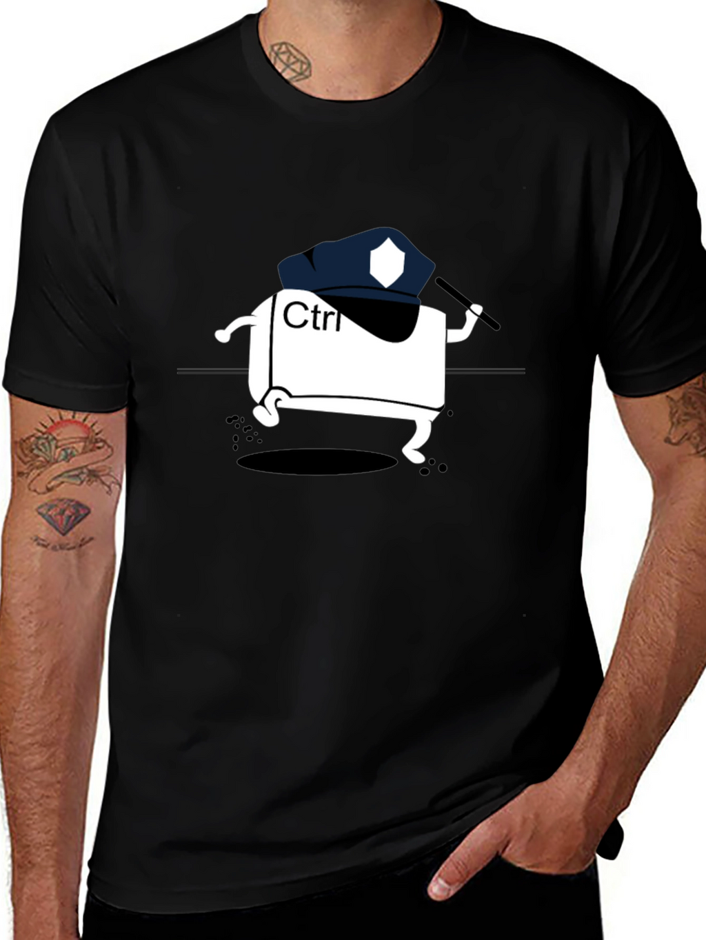 Ctrl Police Black T-Shirt