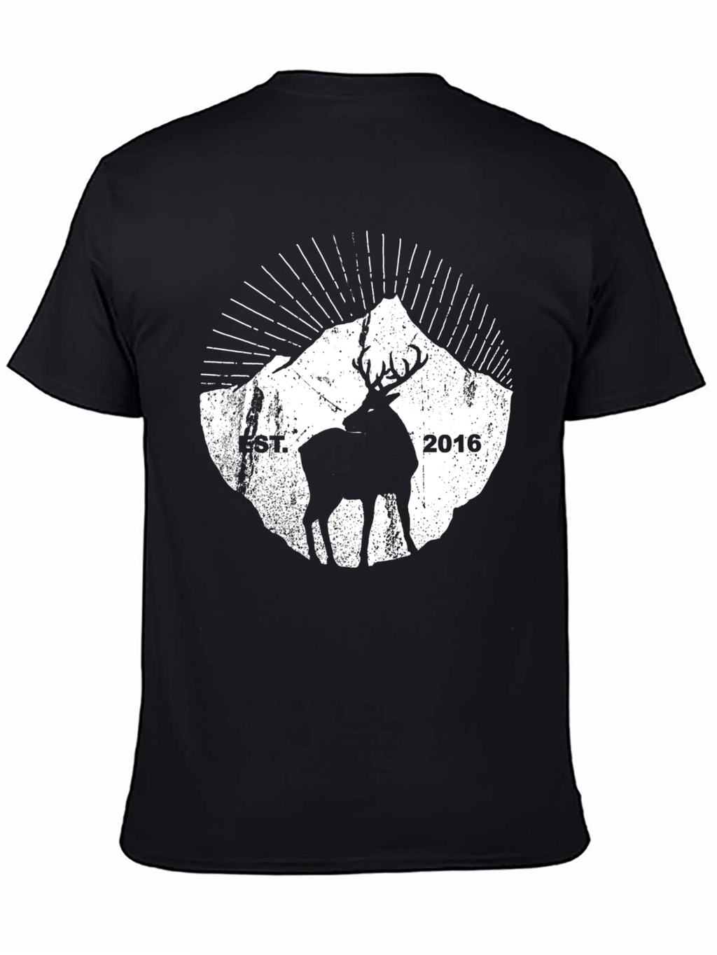 Mens Black Deer & Mountain Graphic Tee