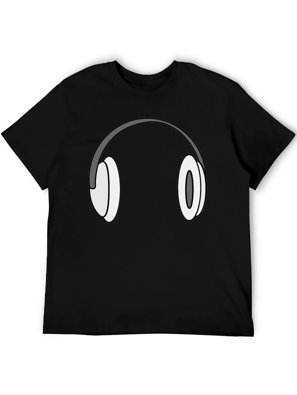 Headphone Graphic T-Shirt - Black Cotton Tee