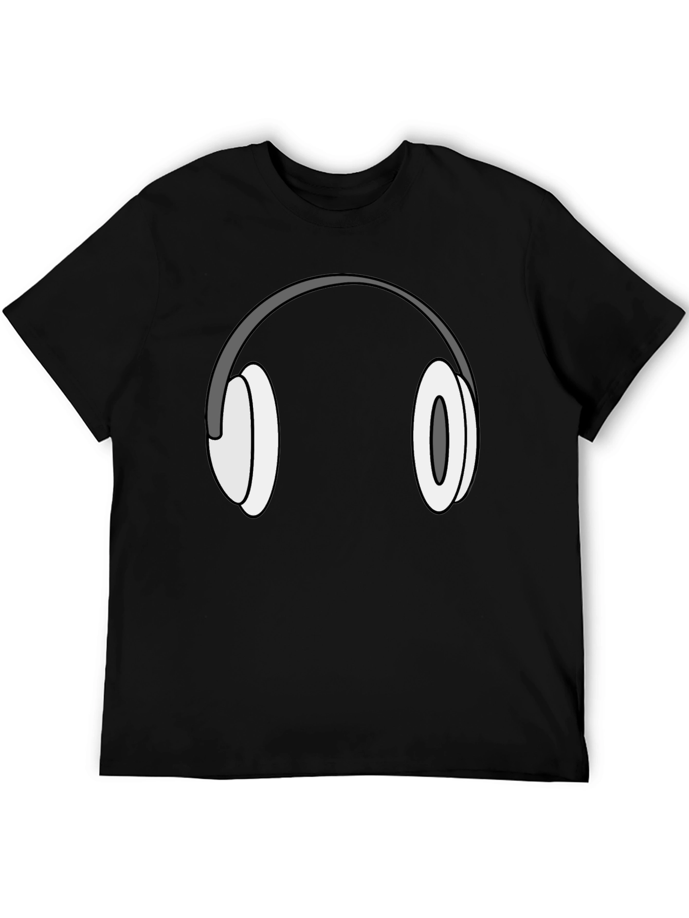 Headphone Graphic T-Shirt - Black Cotton Tee