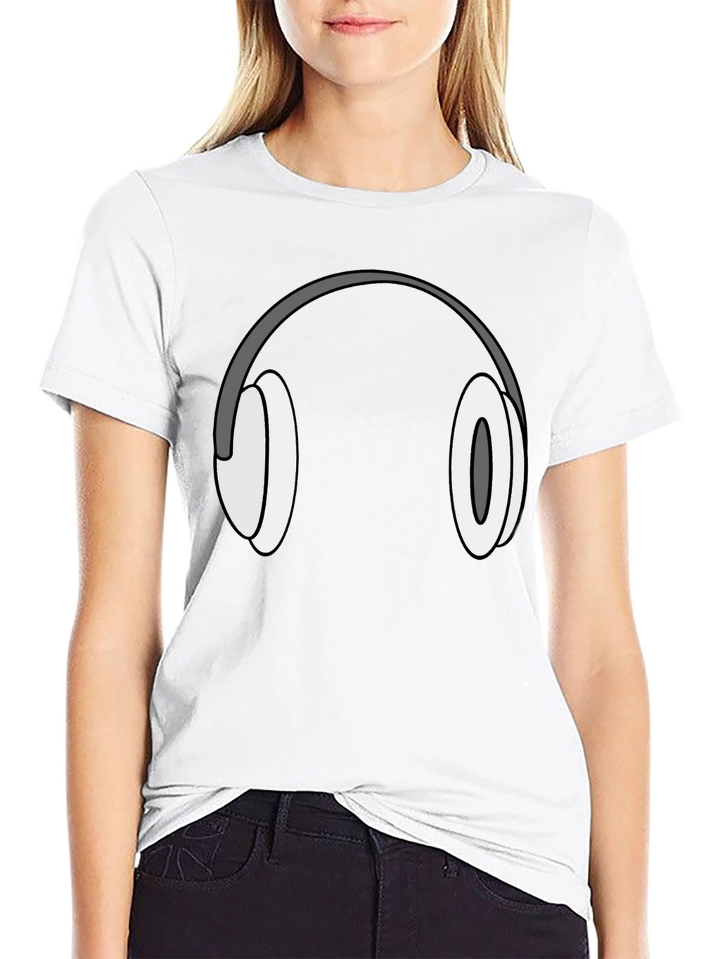 Headphone Graphic T-Shirt - Black Cotton Tee