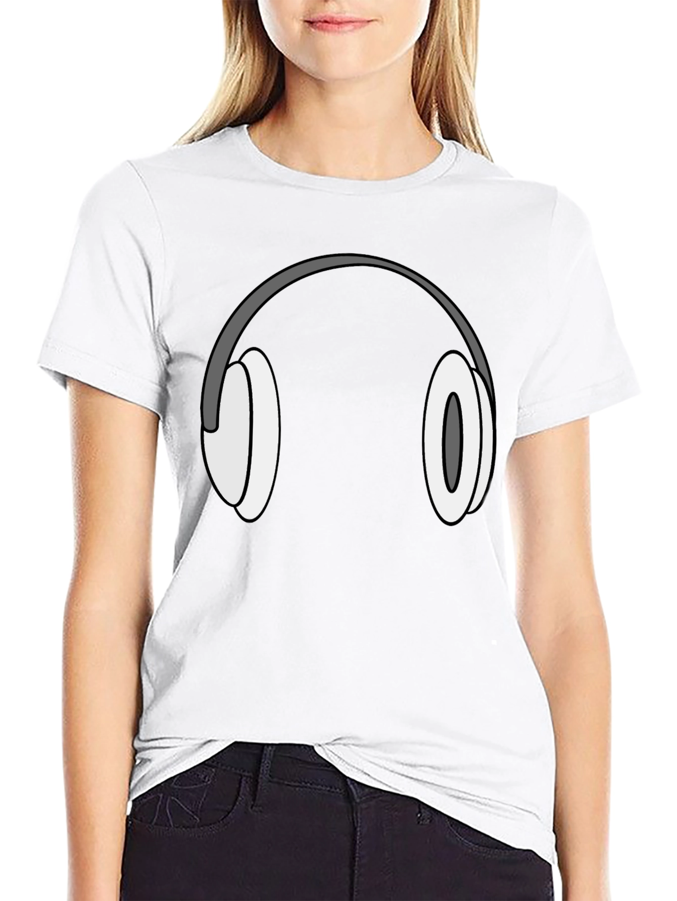 Headphone Graphic T-Shirt - Black Cotton Tee