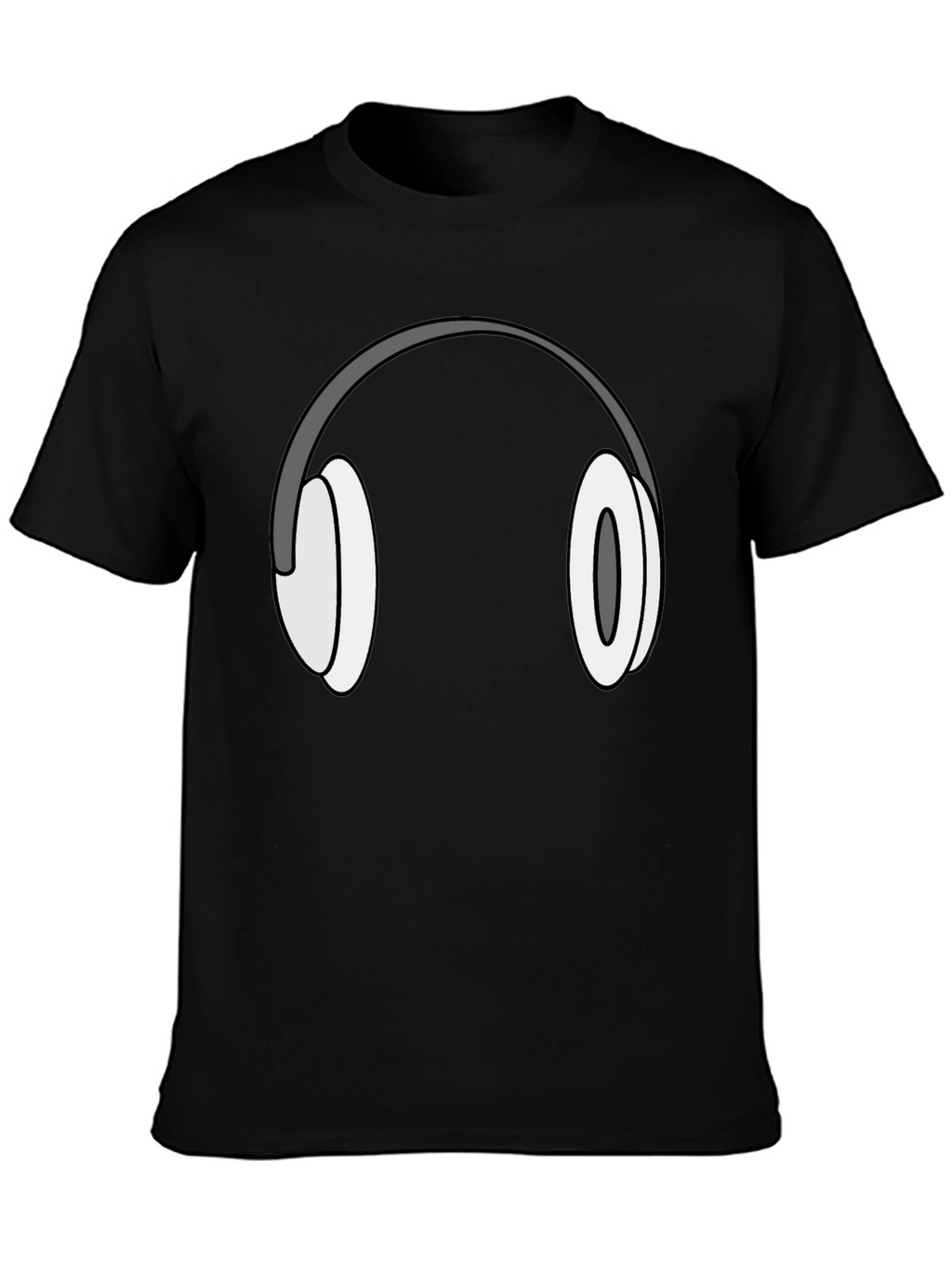 Headphone Graphic T-Shirt - Black Cotton Tee
