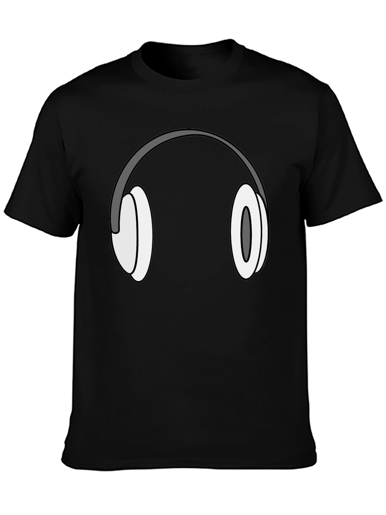 Headphone Graphic T-Shirt - Black Cotton Tee