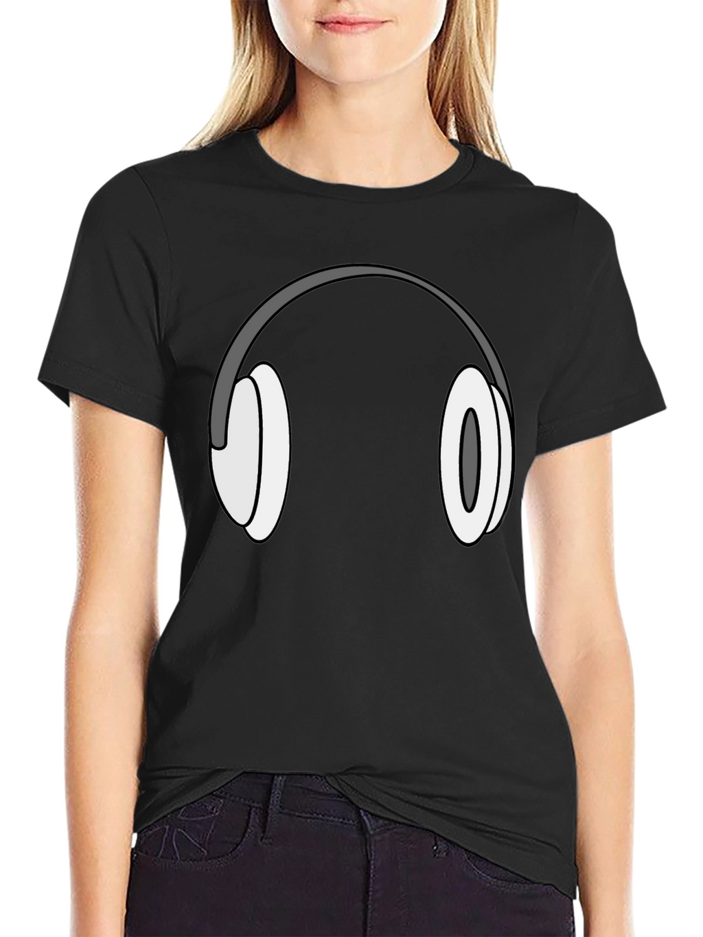 Headphone Graphic T-Shirt - Black Cotton Tee