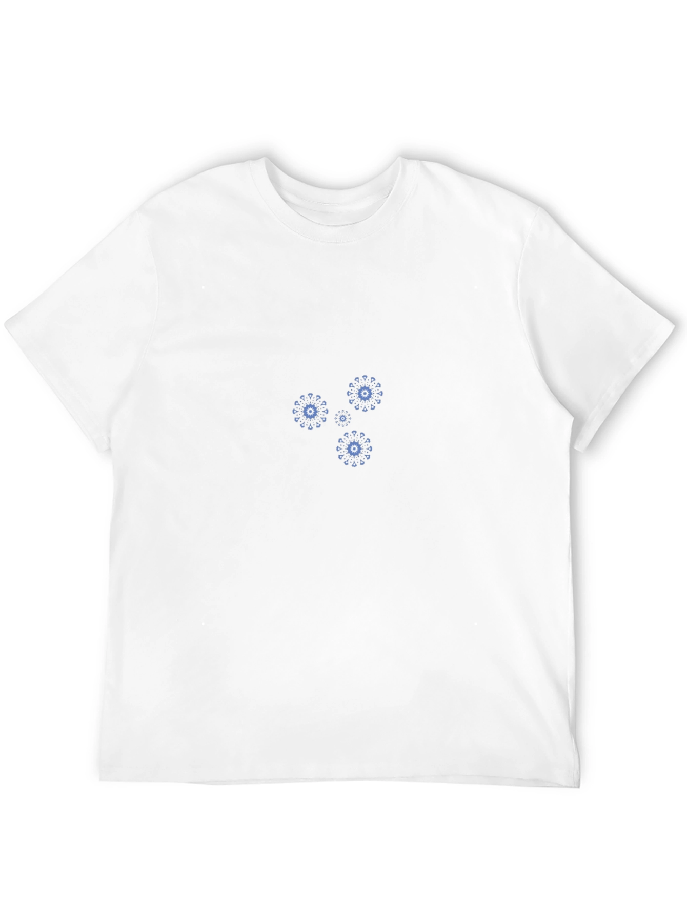 Mens Black T-Shirt with Abstract Floral Design