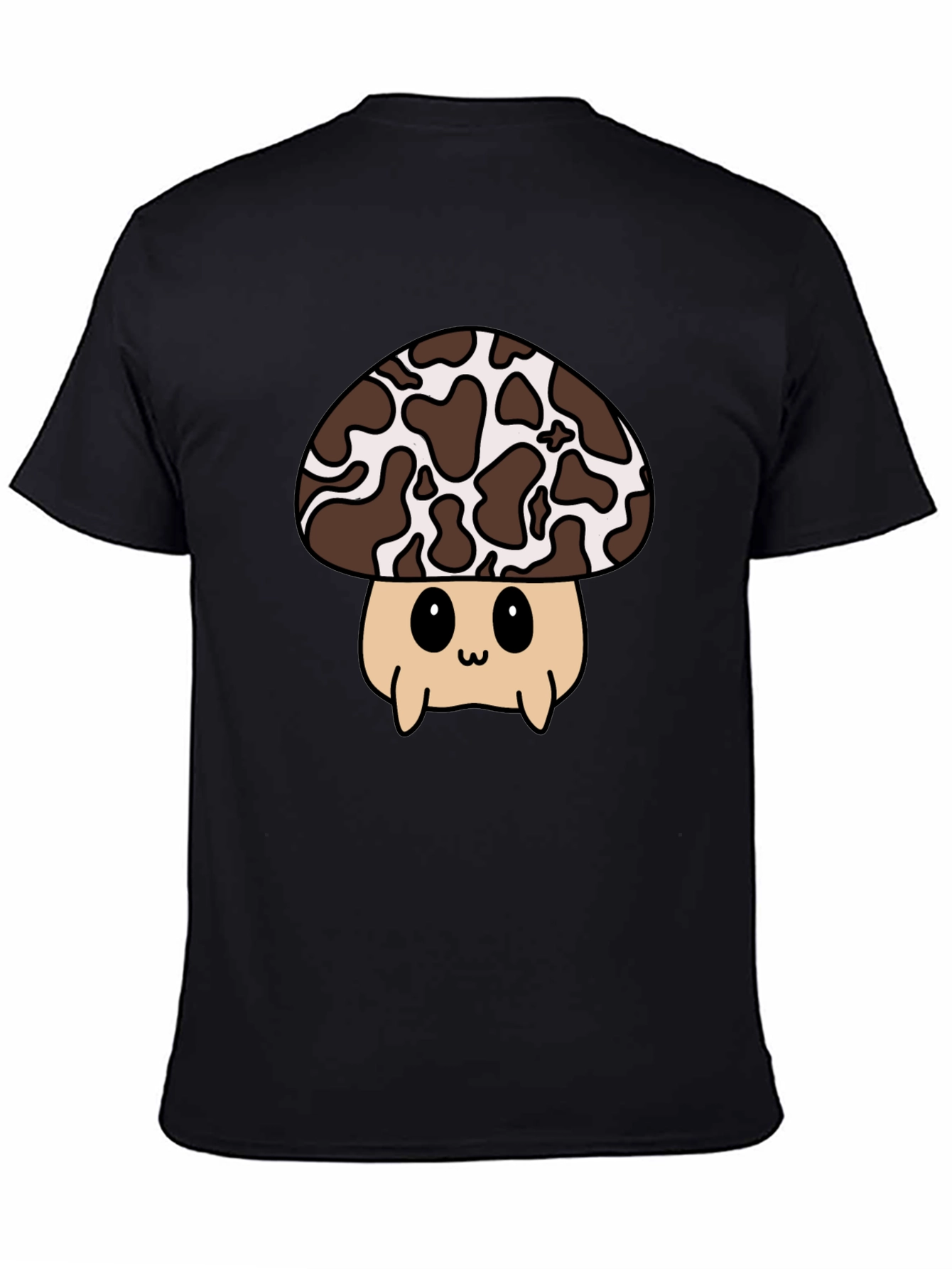 Cute Mushroom Graphic Tee - Black Unisex T-Shirt