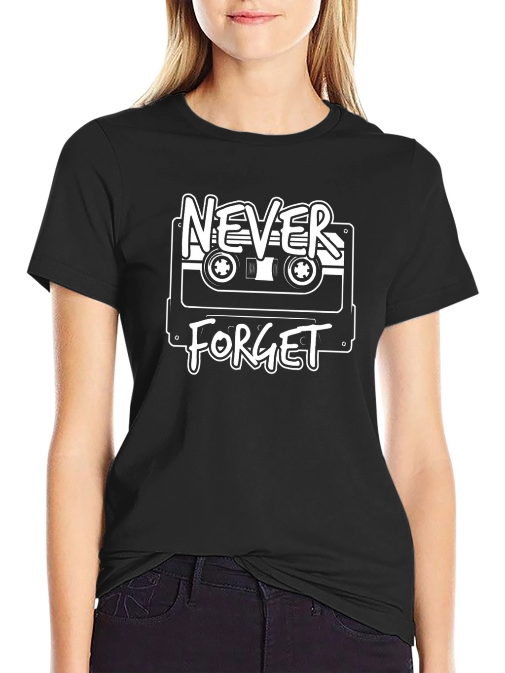 Retro Never Forget Cassette Tape Graphic Tee