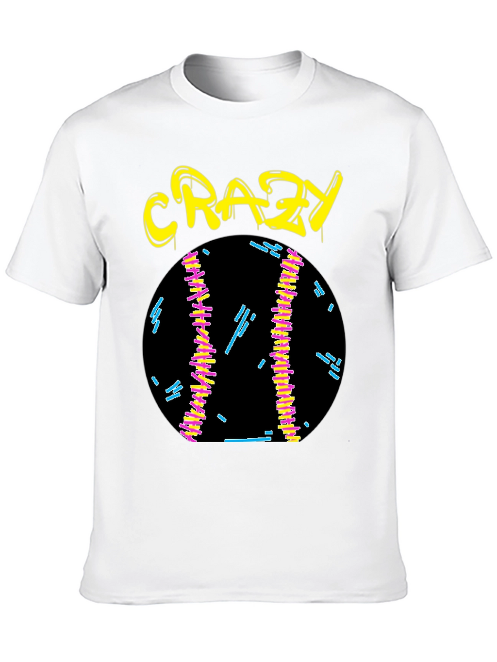 Crazy Graphic Tee - Black Cotton Shirt