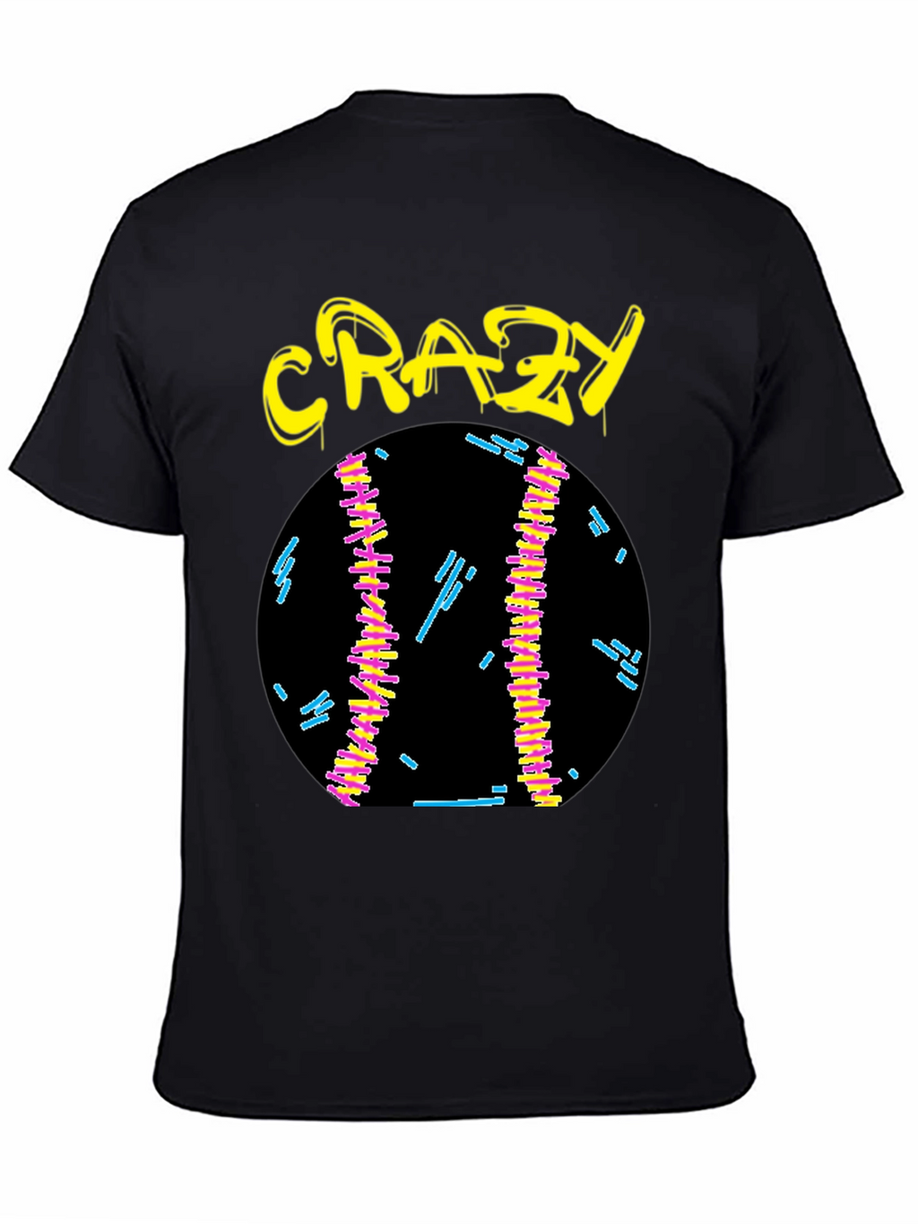 Crazy Graphic Tee - Black Cotton Shirt