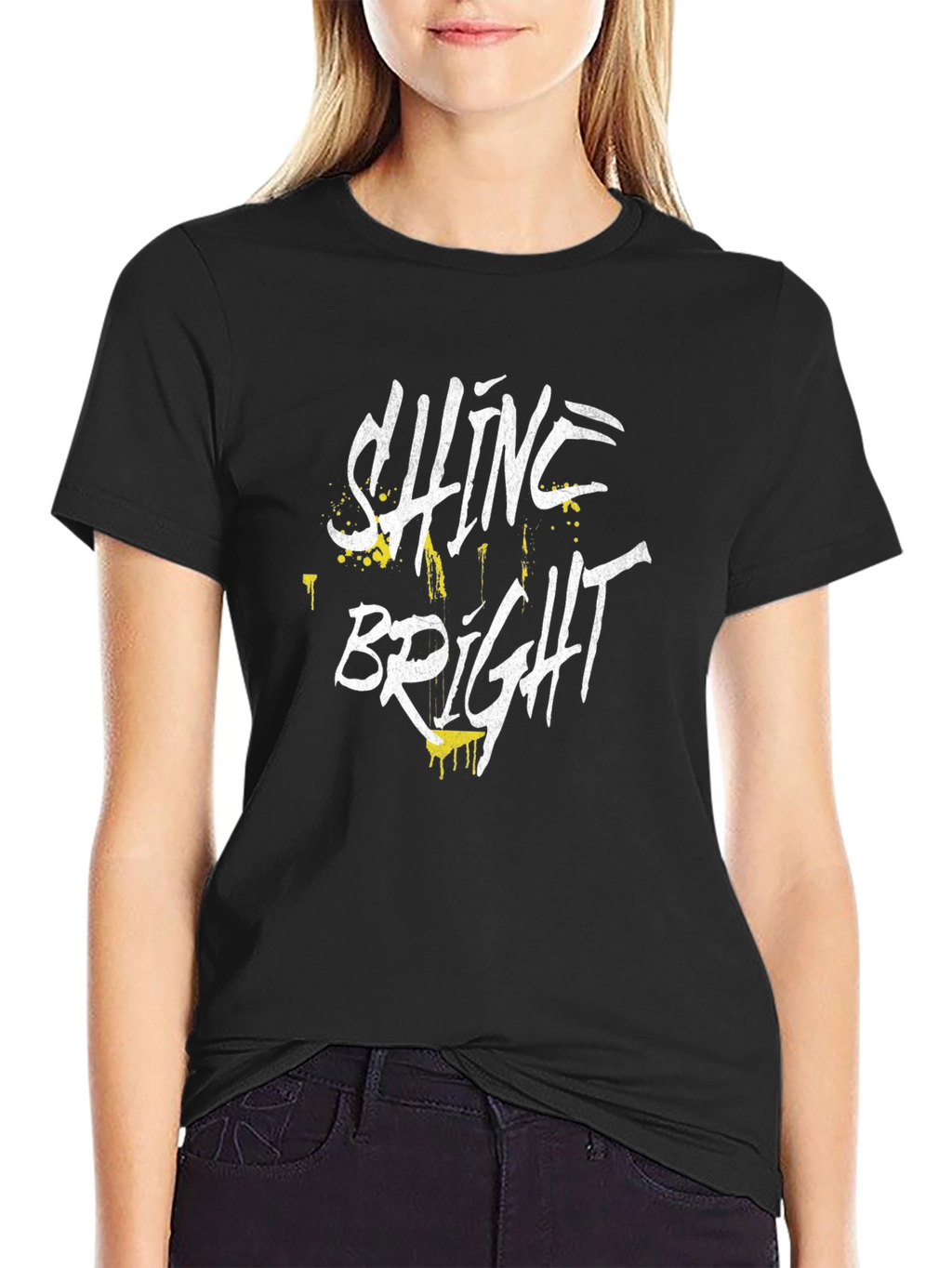 Shine Bright Graphic Tee - Stylish Black T-Shirt