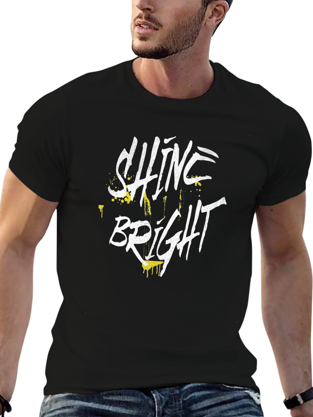 Shine Bright Graphic Tee - Stylish Black T-Shirt