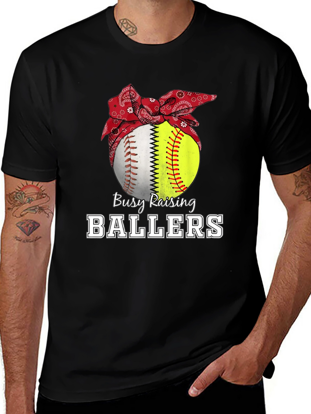 Busy Raising Ballers Graphic T-Shirt