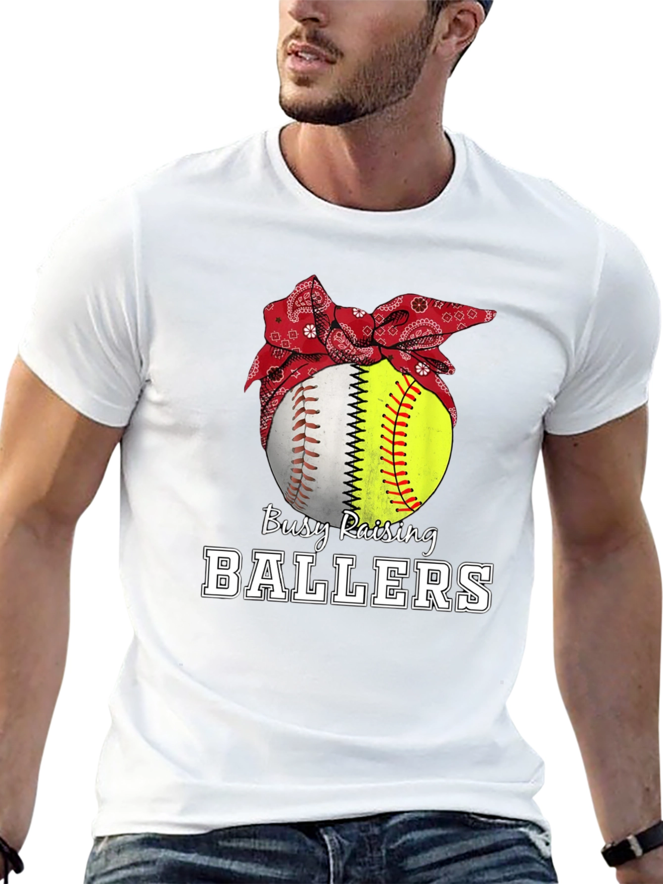 Busy Raising Ballers Graphic T-Shirt