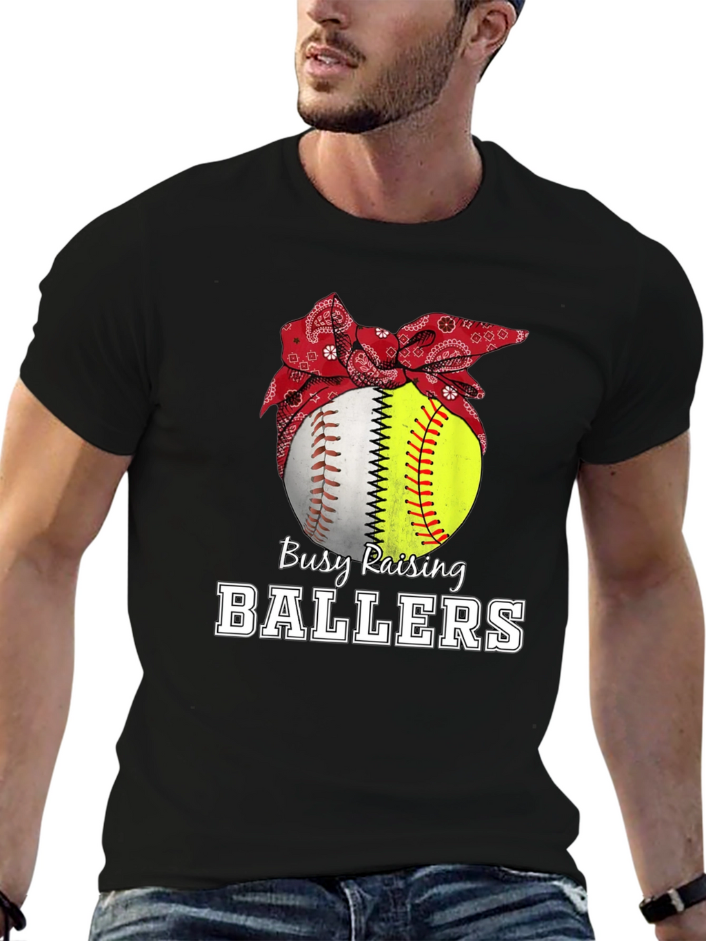 Busy Raising Ballers Graphic T-Shirt