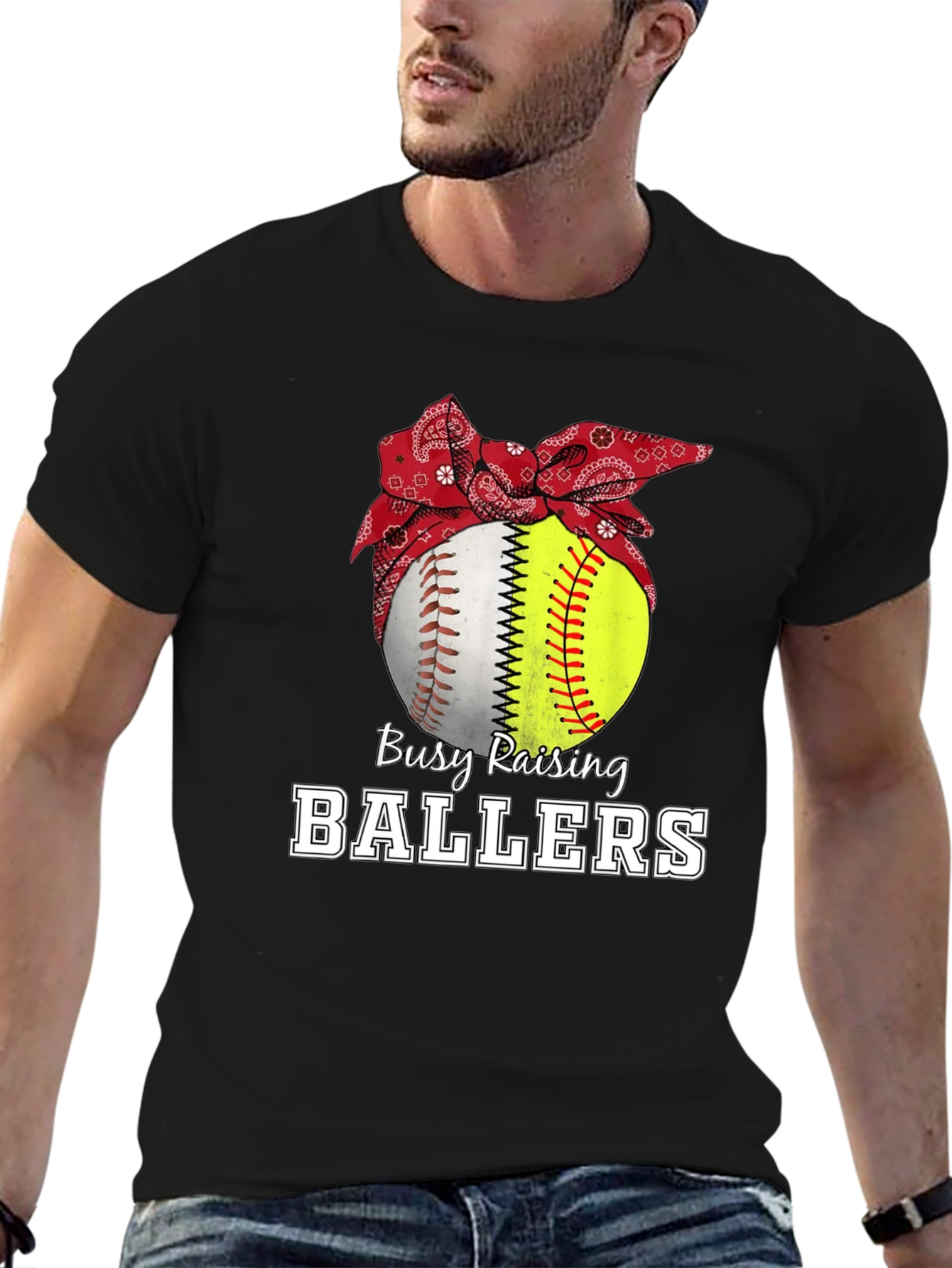 Busy Raising Ballers Graphic T-Shirt