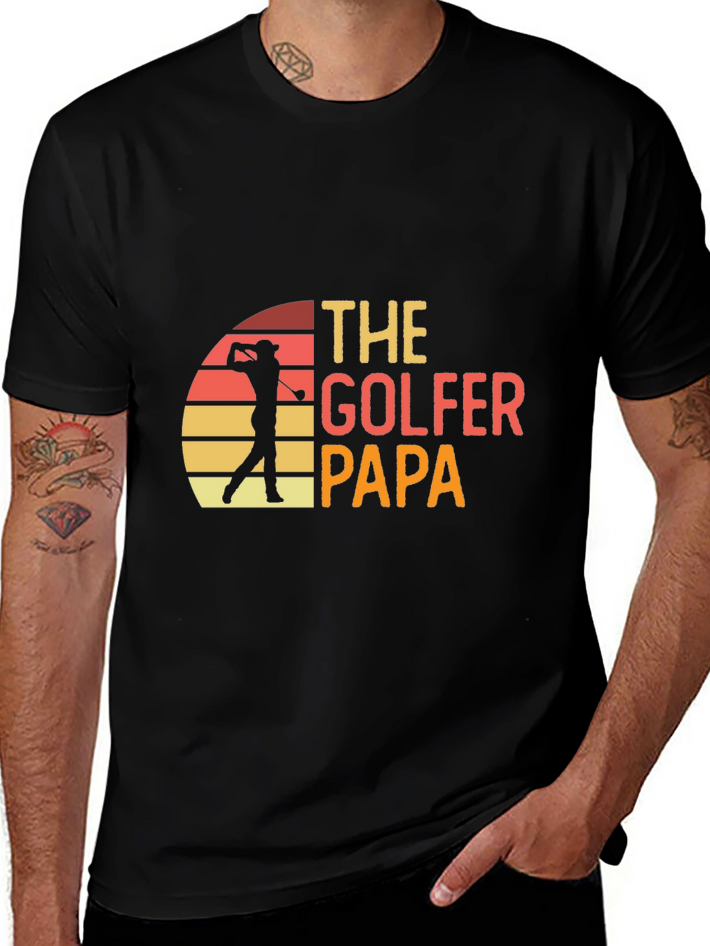 The Golfer Papa Retro Graphic T-Shirt